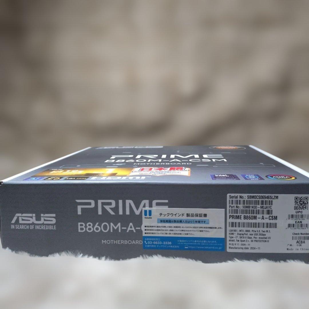 s*2様 PRIME B860M-A-CSM 新品