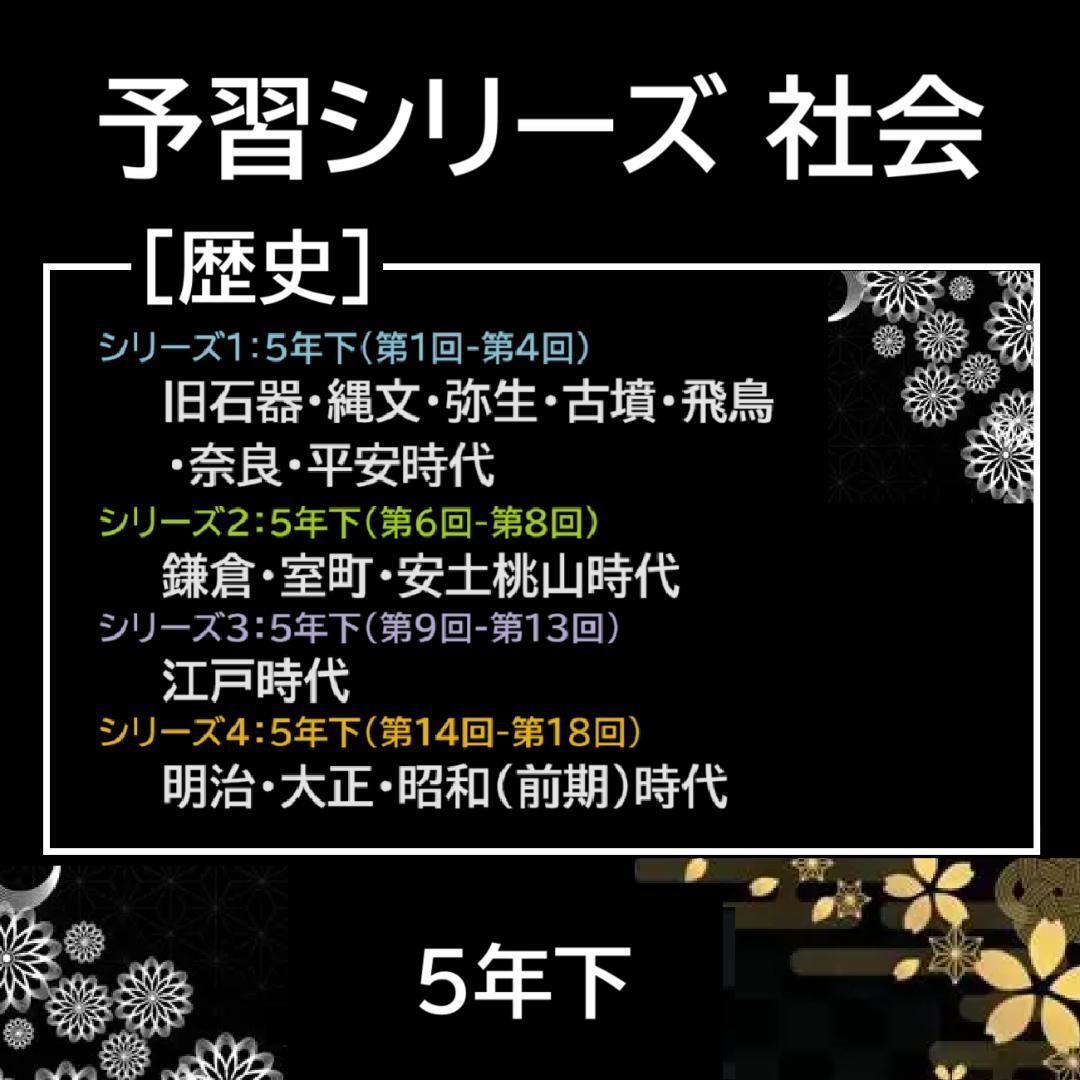 ゴロ付【中学受験】予習シリーズ社会 5年下 (全単元) 歴史 暗記カードa