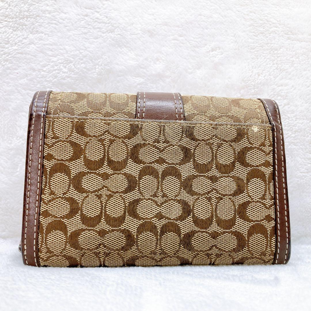 小物 Coach Soho Signature Flap Wallet Brown