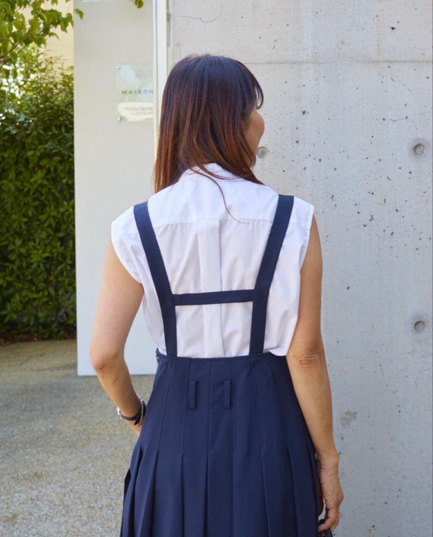 【maison de R】ワイドプリーツジャンスカ ネイビー