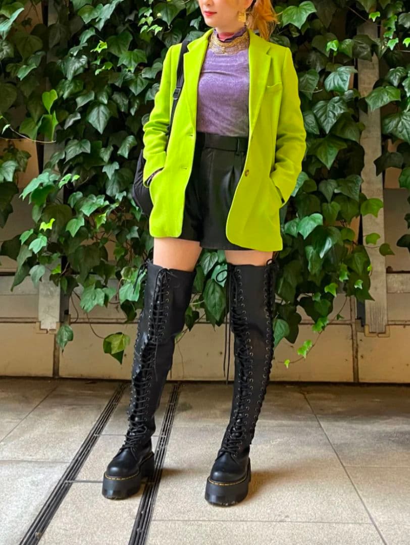 【激レア】Dr.Martens AZREYA UK5 黒 厚底 ニーハイブーツ