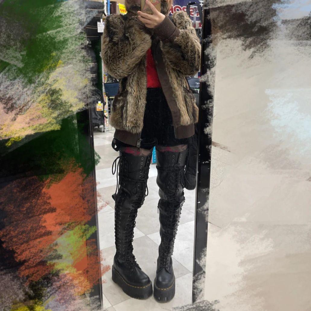 【激レア】Dr.Martens AZREYA UK5 黒 厚底 ニーハイブーツ
