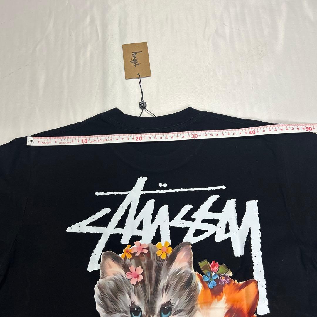 STUSSY 猫イラスト Tシャツ 黒　M