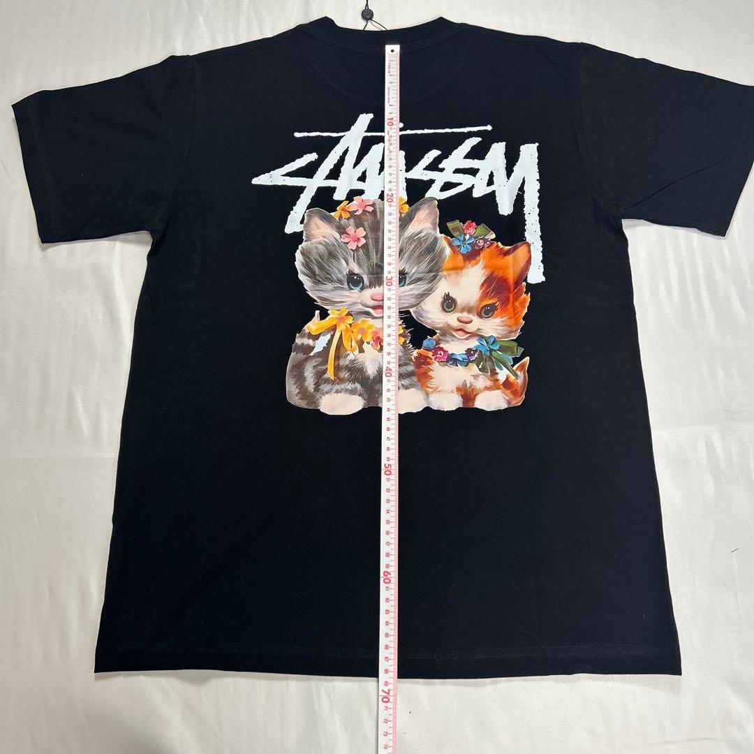 STUSSY 猫イラスト Tシャツ 黒　M