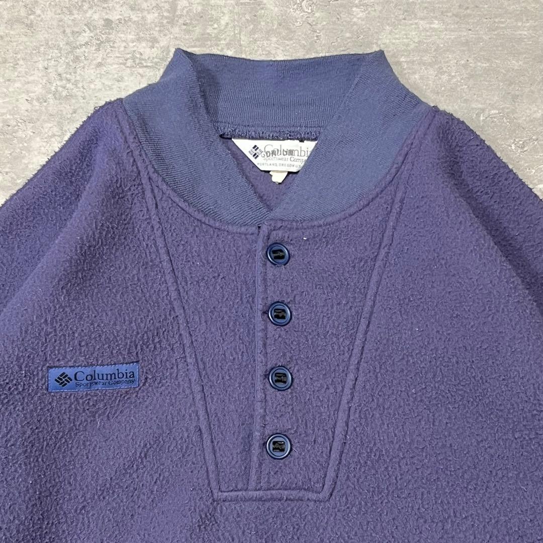 トップス 80s 90s Columbia Henley Neck Fleece