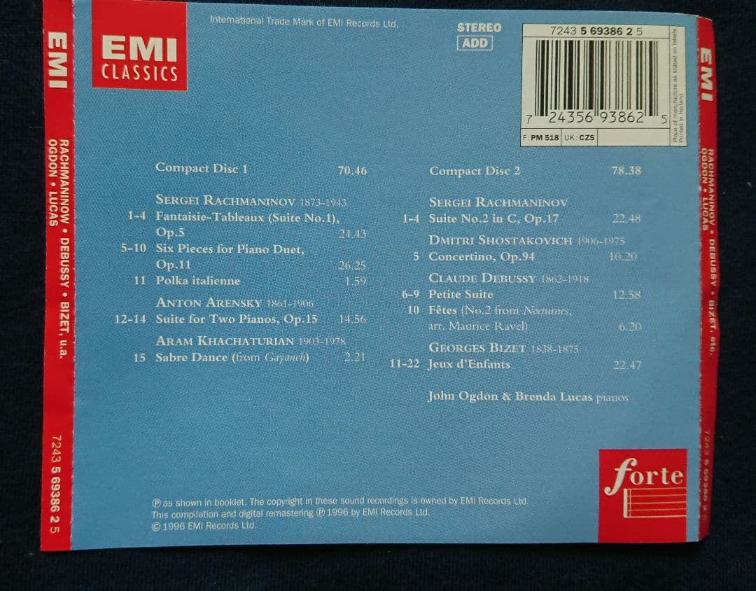 ジョン・オグドン
ロシア音楽4点セット
EMI&ASV盤