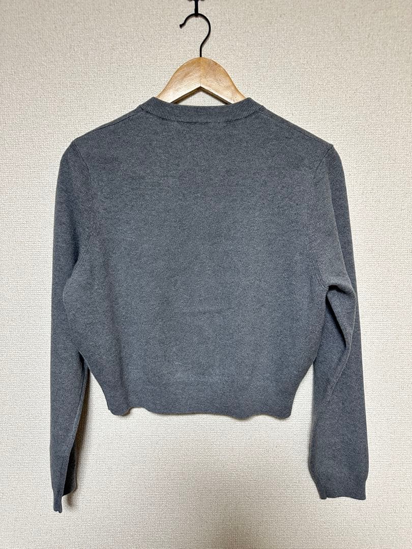 CAbAn グレー ボタン付きカーディガン 15番　XS