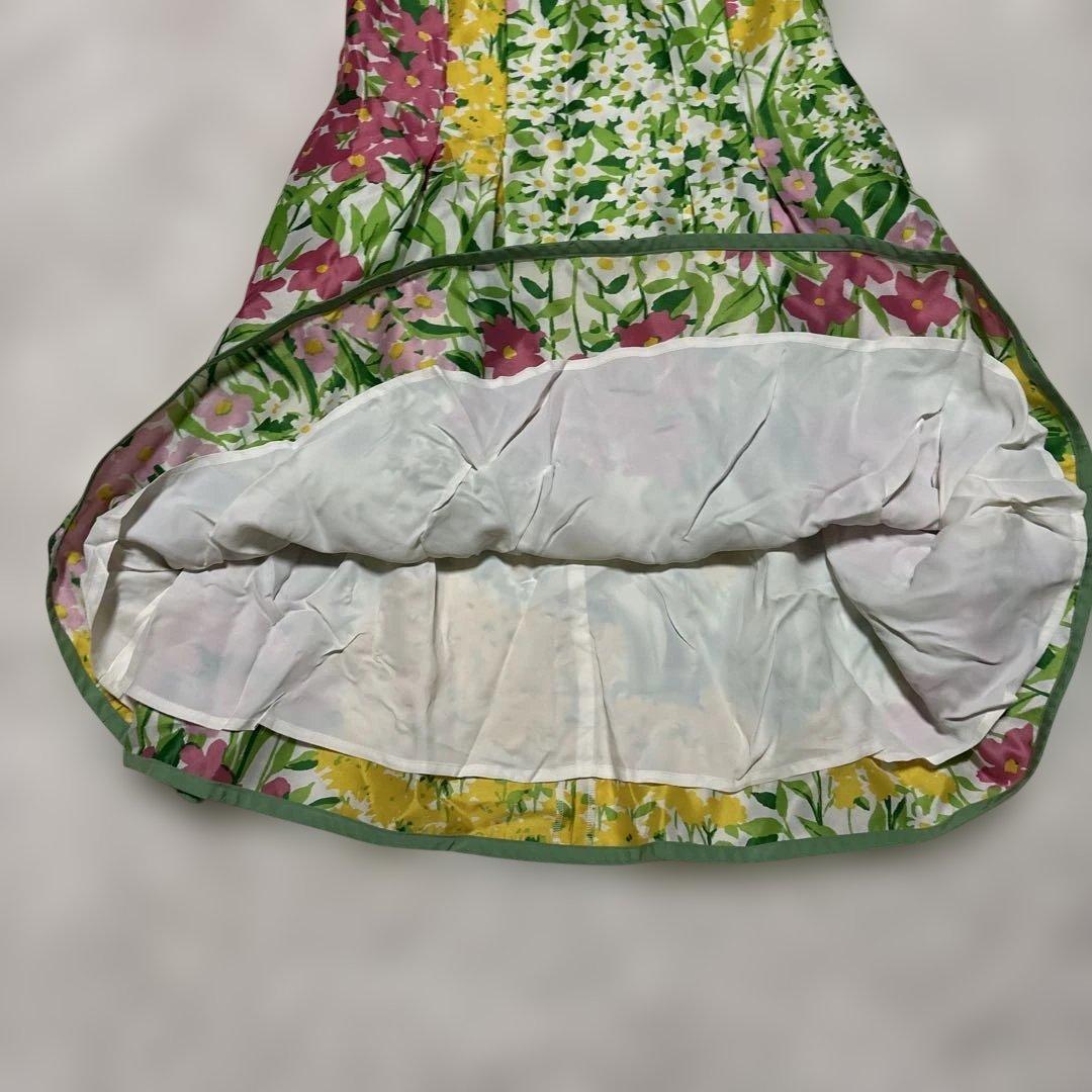 美品　M'S GRACY 花柄 総柄半袖ワンピース　38サイズ　ミモレ丈
