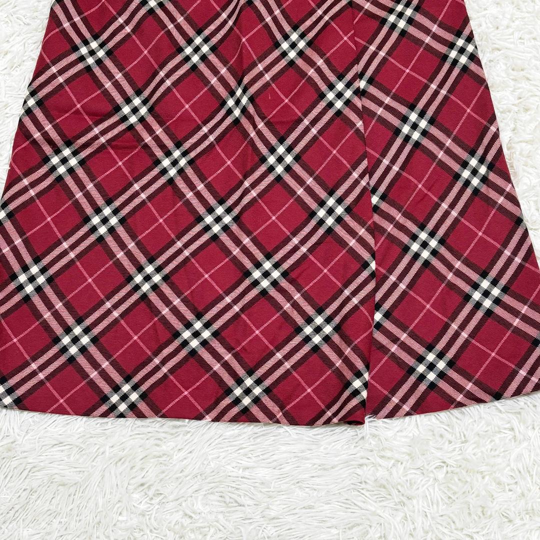 美品 Burberry　London　ノバチェック ロングスカート 38 レッド