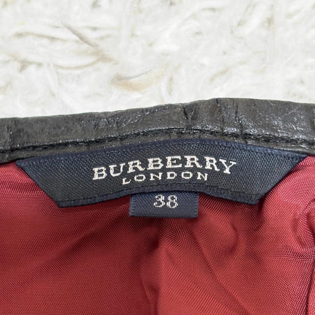 美品 Burberry　London　ノバチェック ロングスカート 38 レッド