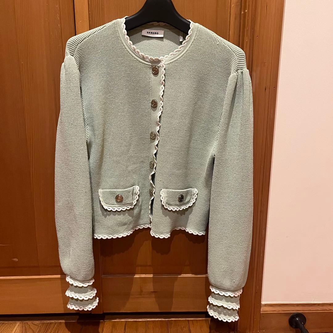 sandro ミントグリーン カーディガン ジャケット