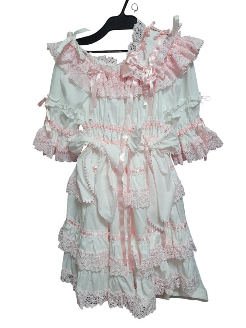 ♧*♧様 Confiture Ribbonワンピース ヘッドドレス オフ白×ピン