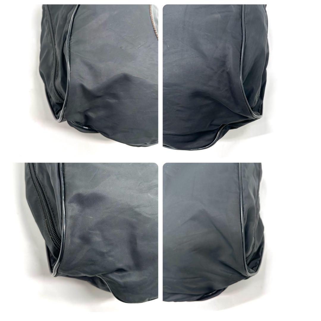 【レア】FENDI ボストンバッグ デカロゴ FF金具 ナイロン PVC 黒