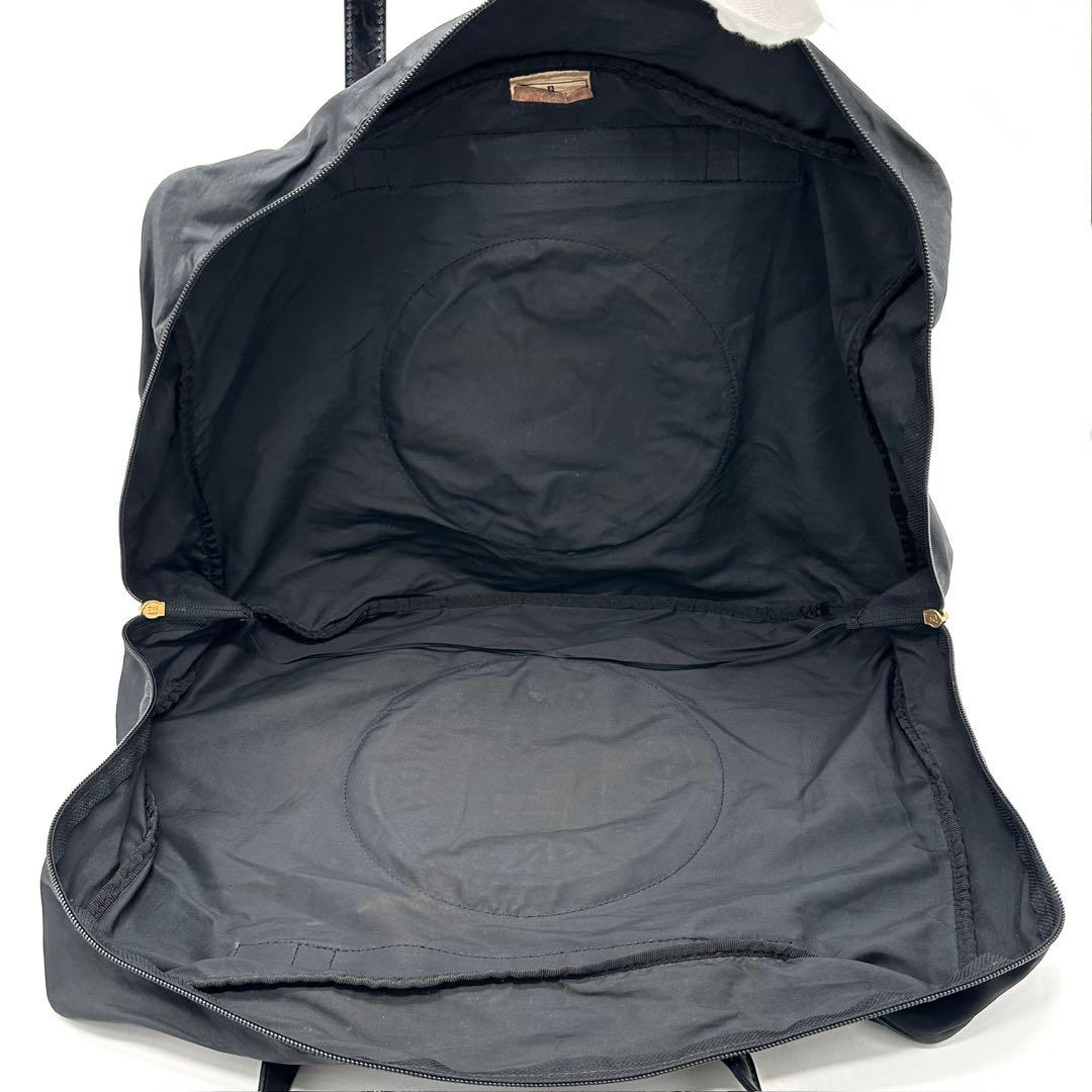 【レア】FENDI ボストンバッグ デカロゴ FF金具 ナイロン PVC 黒