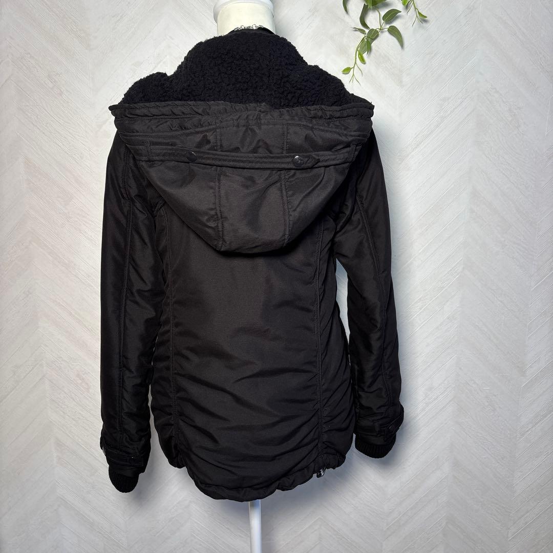 グランジy2kパンクロックギミックお兄系　ダブルジップボア中綿ジャケット