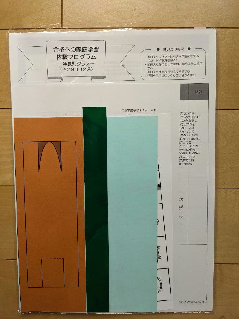 小学校受験　伸芽会　合格へ家庭学習　年長宿題　11月~2月
