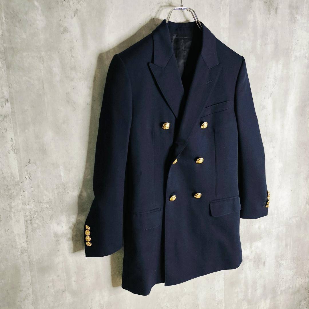 【エディ期/極美品】セリーヌ ダブルブレザー 金ボタン ダイアゴナルウール 34