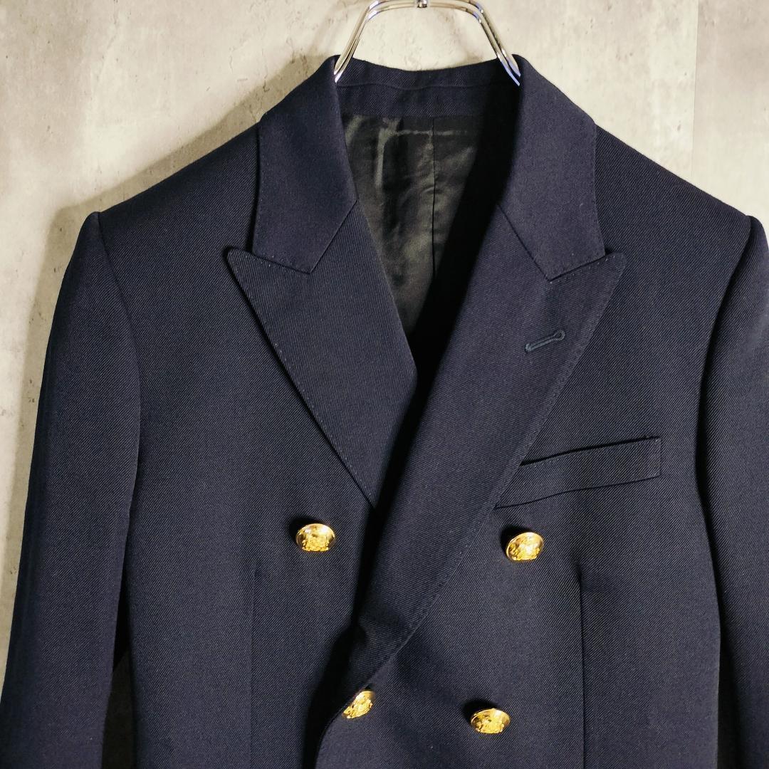 【エディ期/極美品】セリーヌ ダブルブレザー 金ボタン ダイアゴナルウール 34