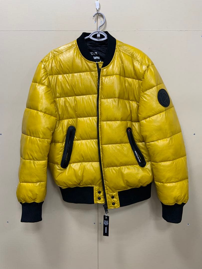 DIESEL イエロー 中綿マジックスクエアユニットジャケットL