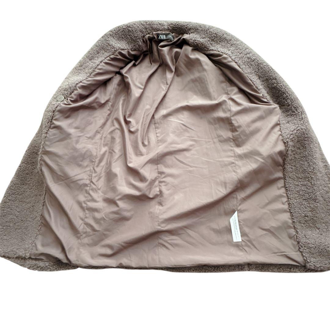 極美品　ZARA ボア ロングコート テディベア オーバーサイズ　ブラウン　XS
