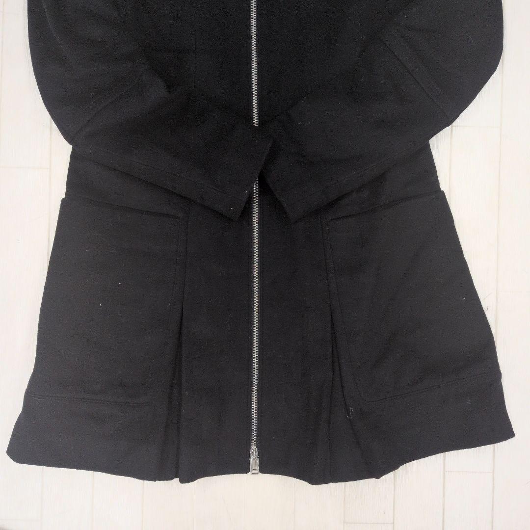 273○ BELSTAFF ボア襟付きブラックロングコート S
