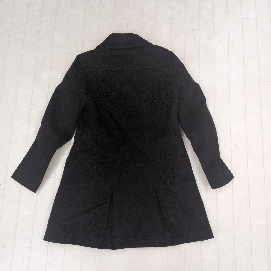 273○ BELSTAFF ボア襟付きブラックロングコート S