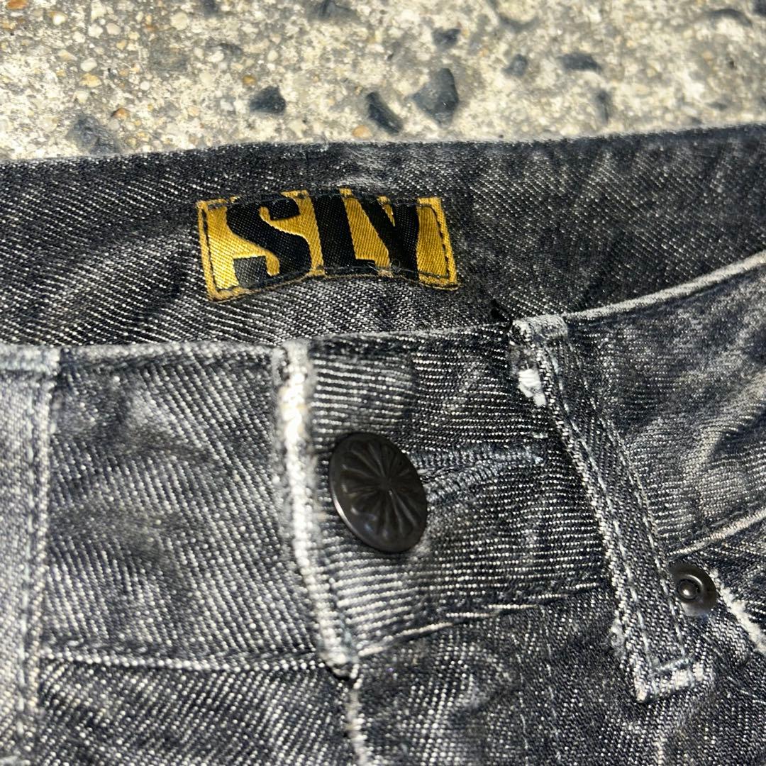 SLY y2k パンク お兄系 細身 ブラックフレアデニム