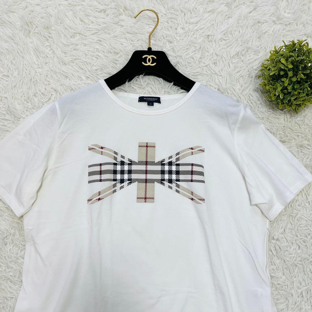 美品2XL✨バーバリーロンドン　ユニオンジャック　ノバチェックカラー　Tシャツ