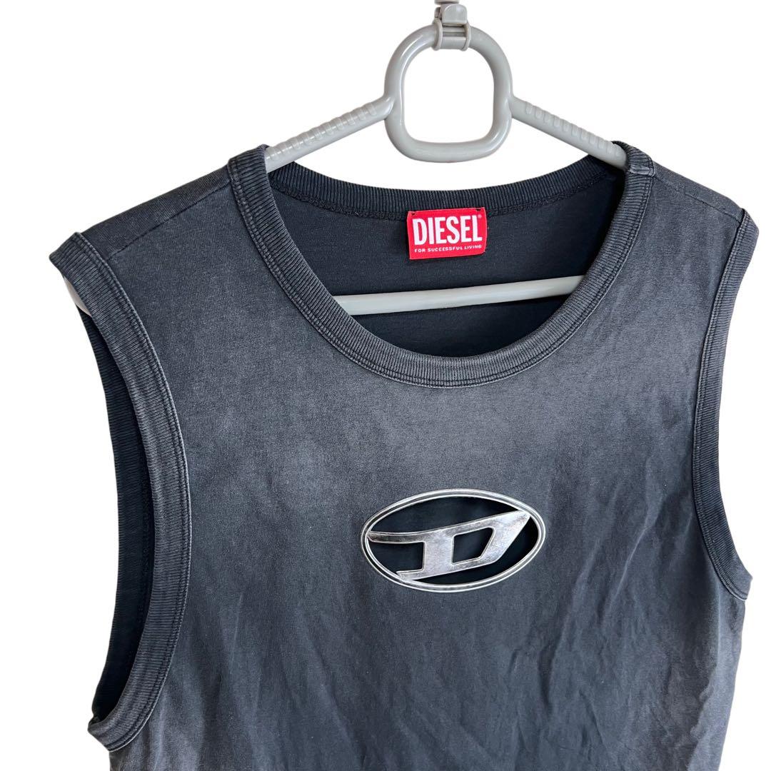 ★DIESEL Faded tank top with puffy Oval D