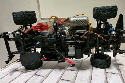 希少！京商エンジンカーシャーシ　TAMIYAレアパーツ電動スターターユニット付