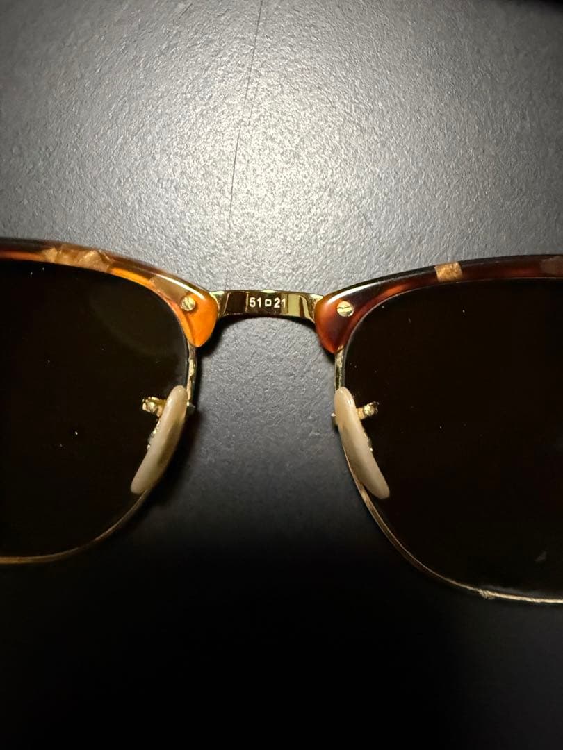 Ray-Ban Clubmaster サングラス 51-21 ブラウン/ゴールド