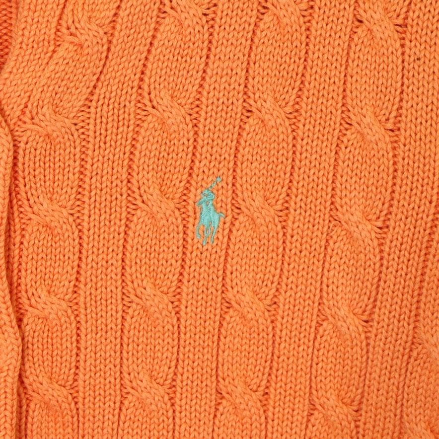 RALPH LAUREN ラルフローレン ケーブルニット　カーディガン L　刺繍