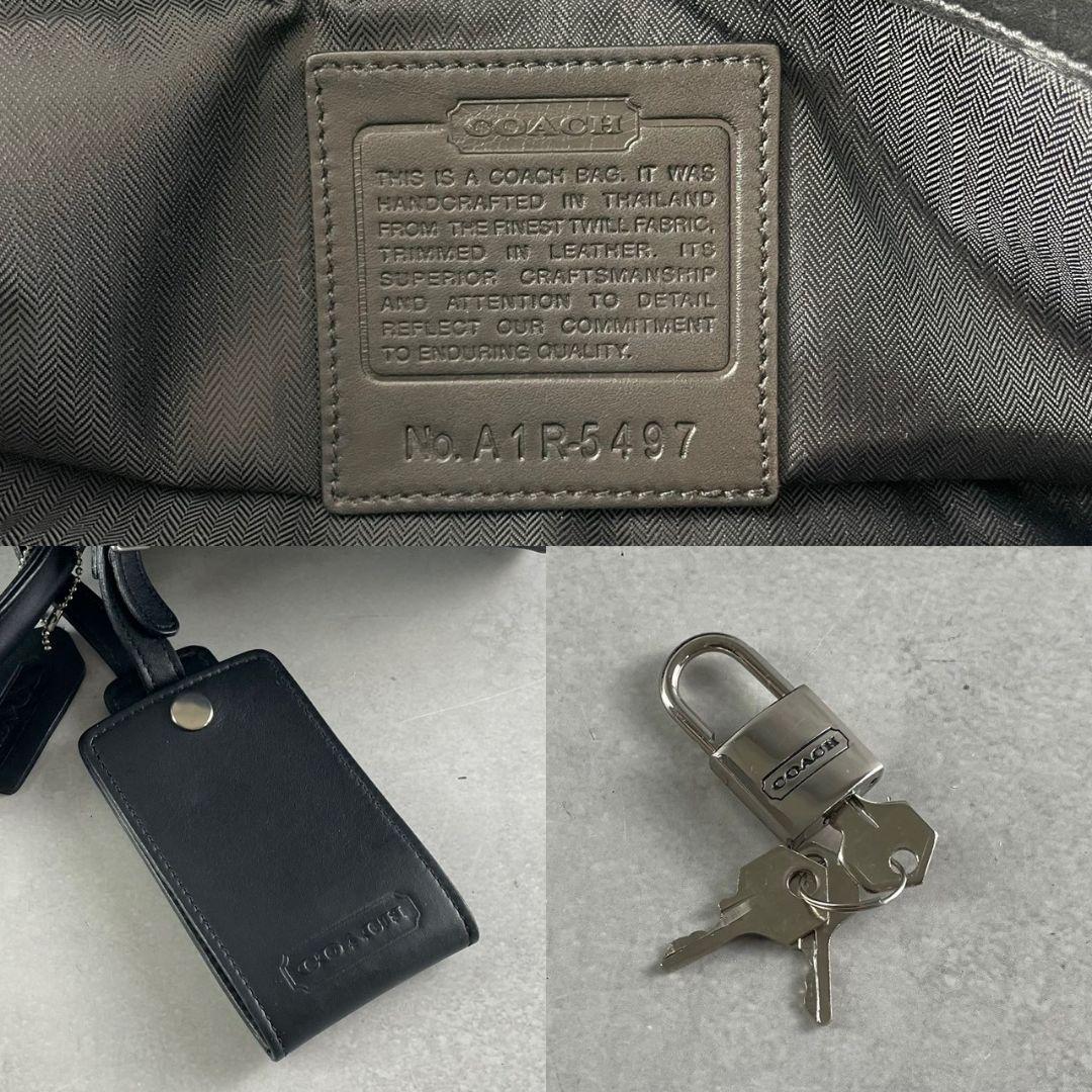 付属品有 コーチ 2way vintage ボストンバッグ ビジネス レザー 黒