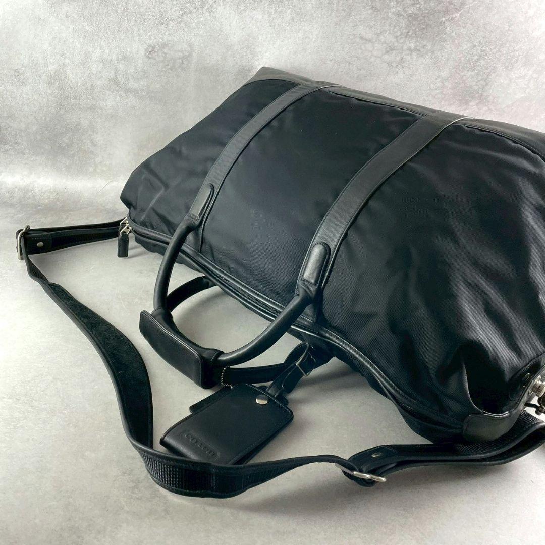 付属品有 コーチ 2way vintage ボストンバッグ ビジネス レザー 黒