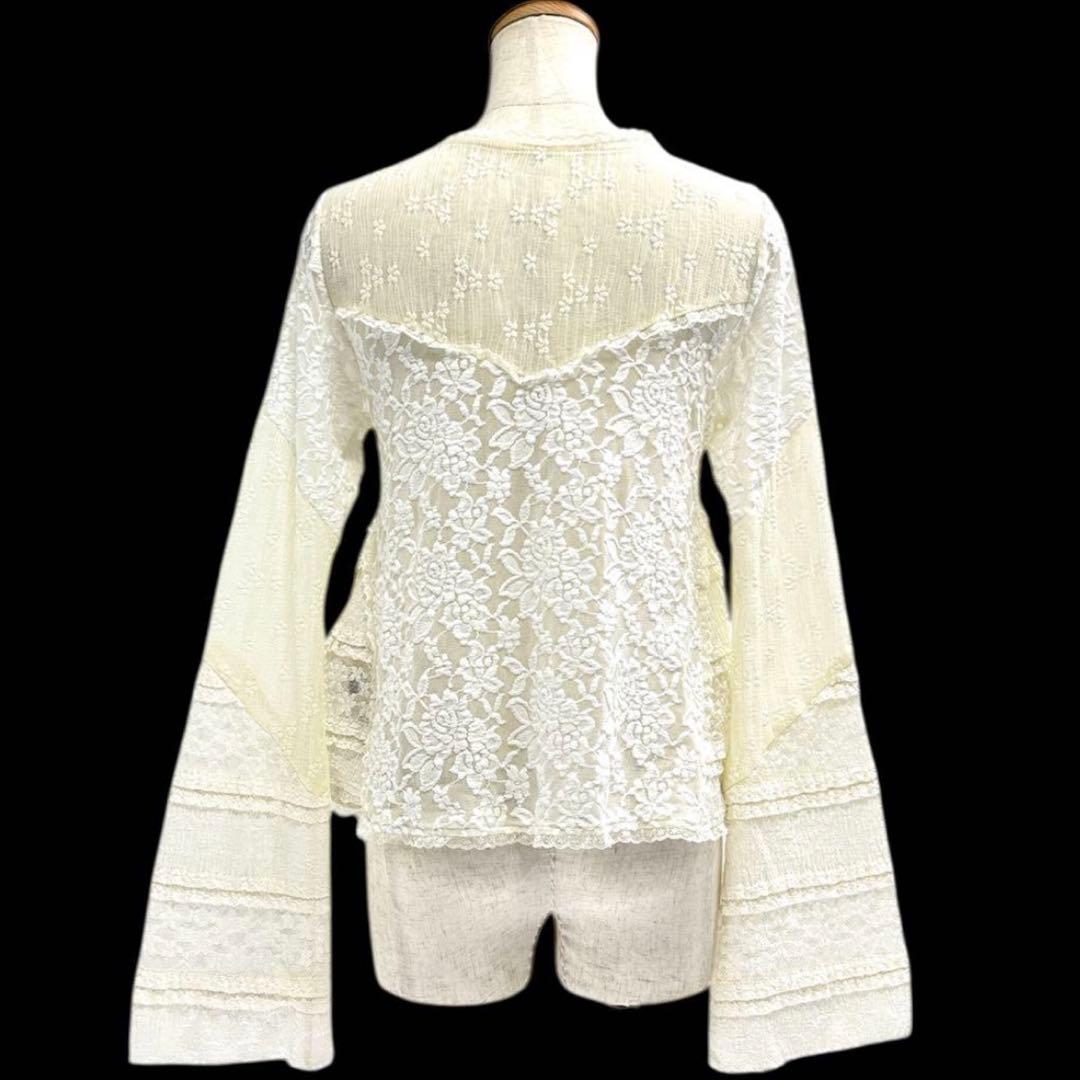 メゾンスペシャルMAISON SPECIALレースドッキングカーディガン　F　白