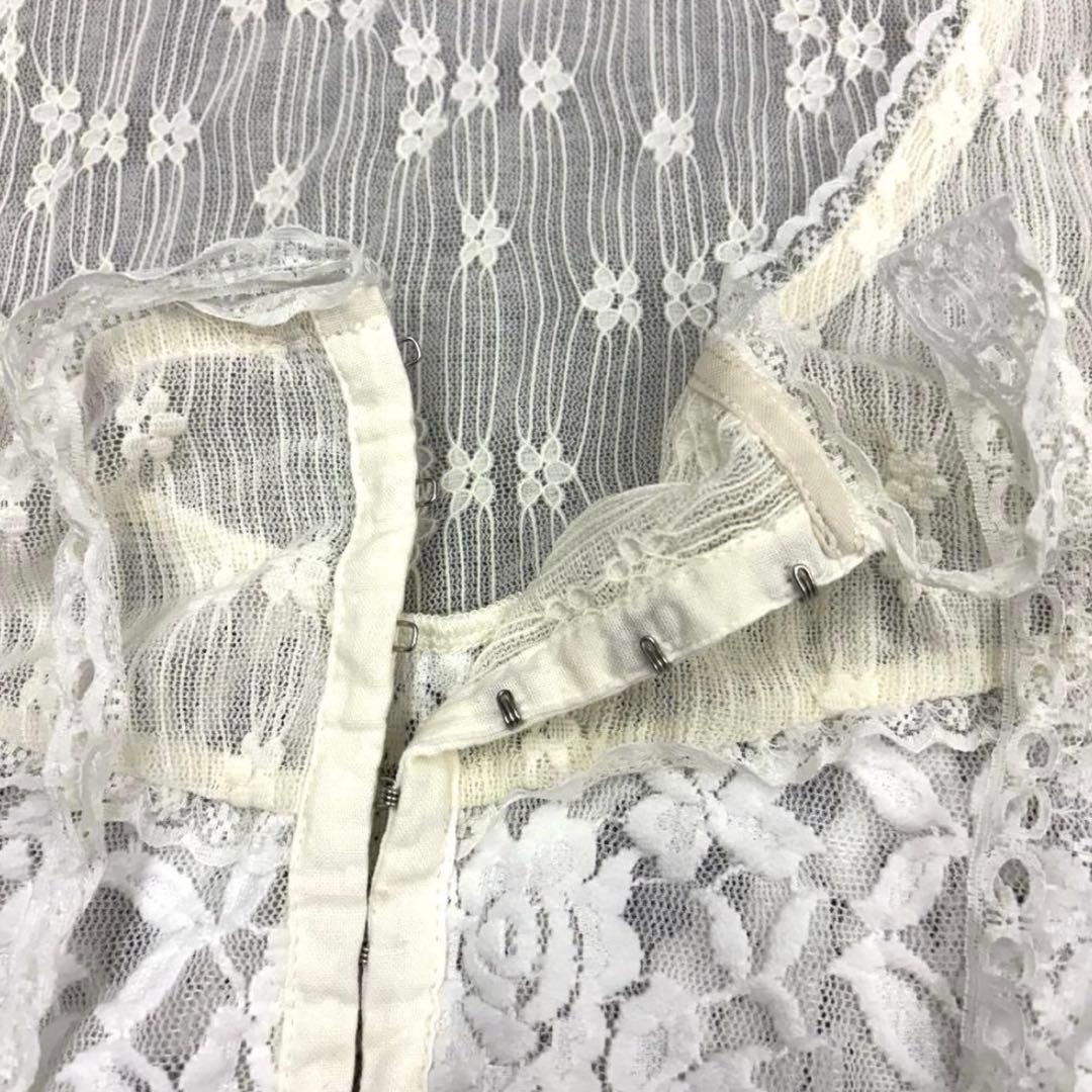 メゾンスペシャルMAISON SPECIALレースドッキングカーディガン　F　白
