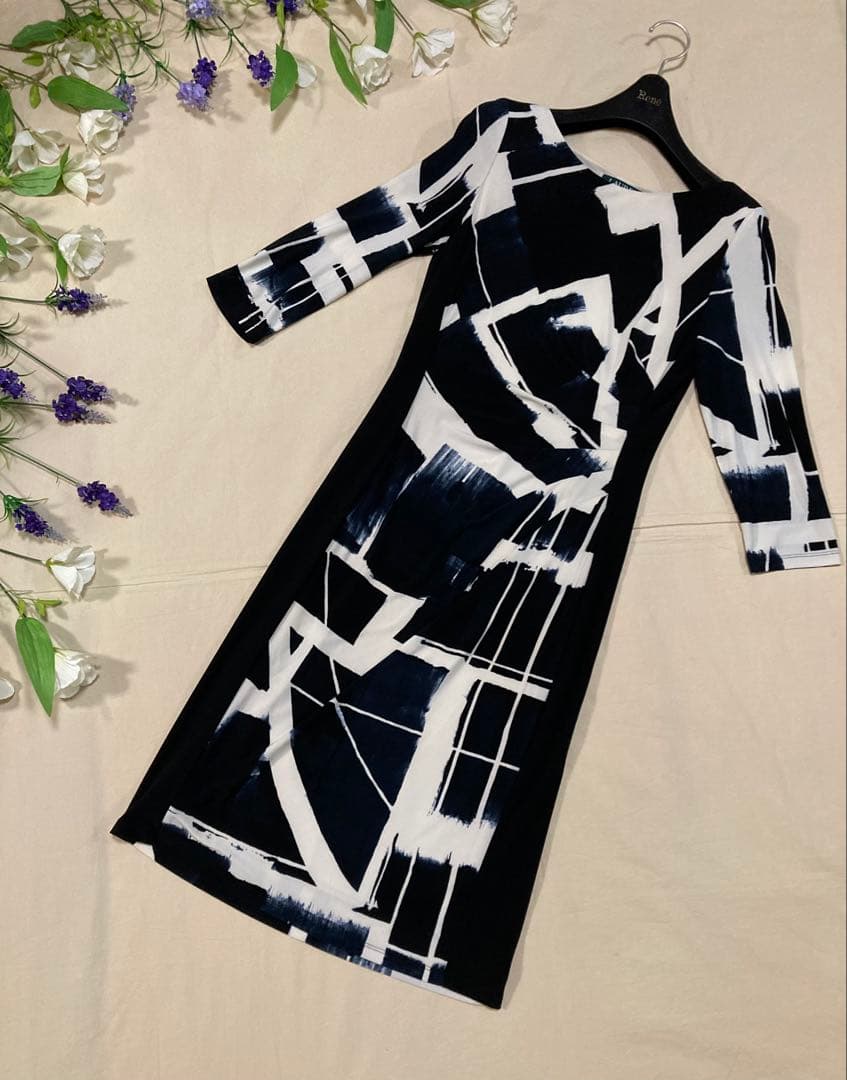 美品✿LAUREN RALPH LAUREN【洗える】ウエストタック ワンピース