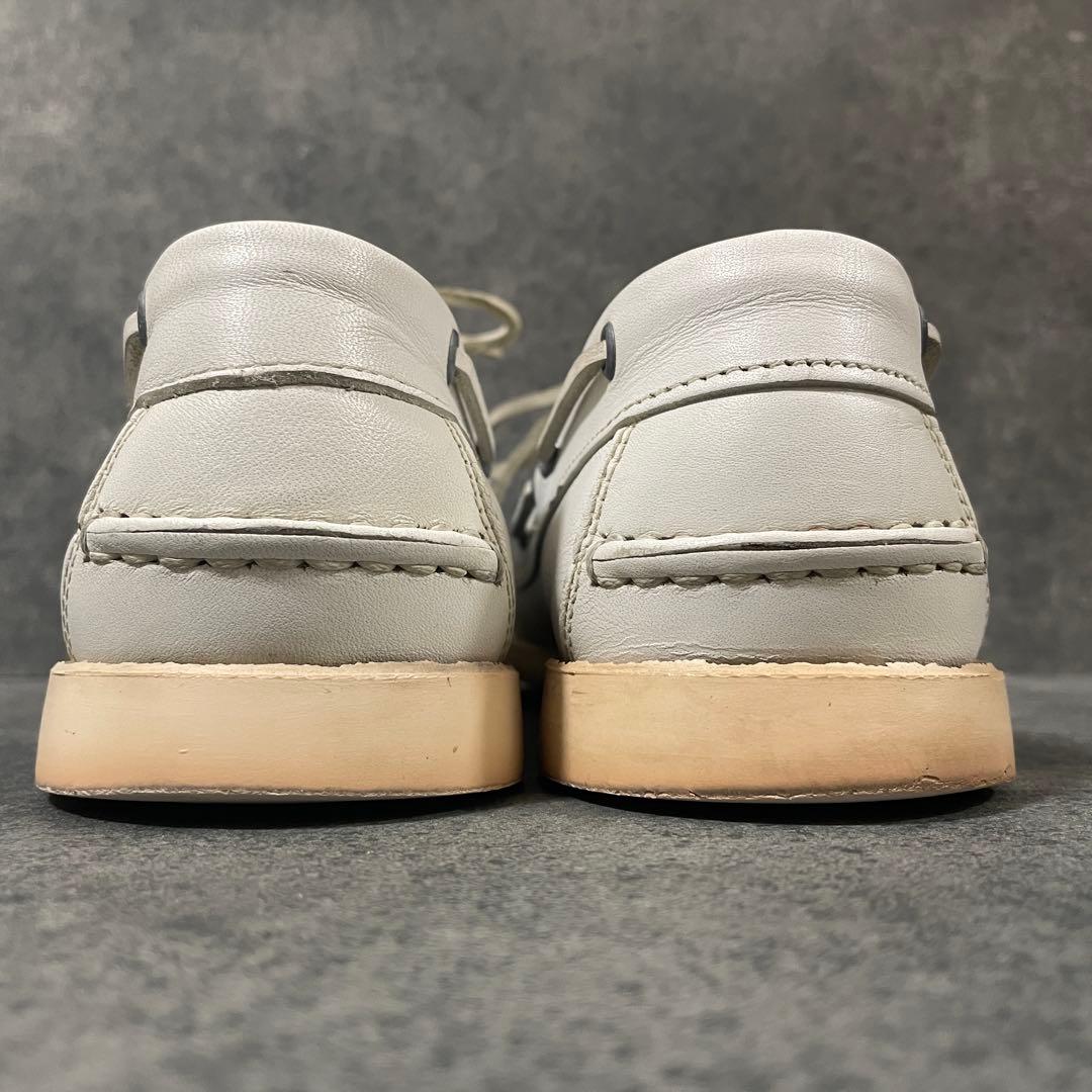 【美品】パラブーツ バース BARTHモカシン デッキシューズ 白 レザー 7