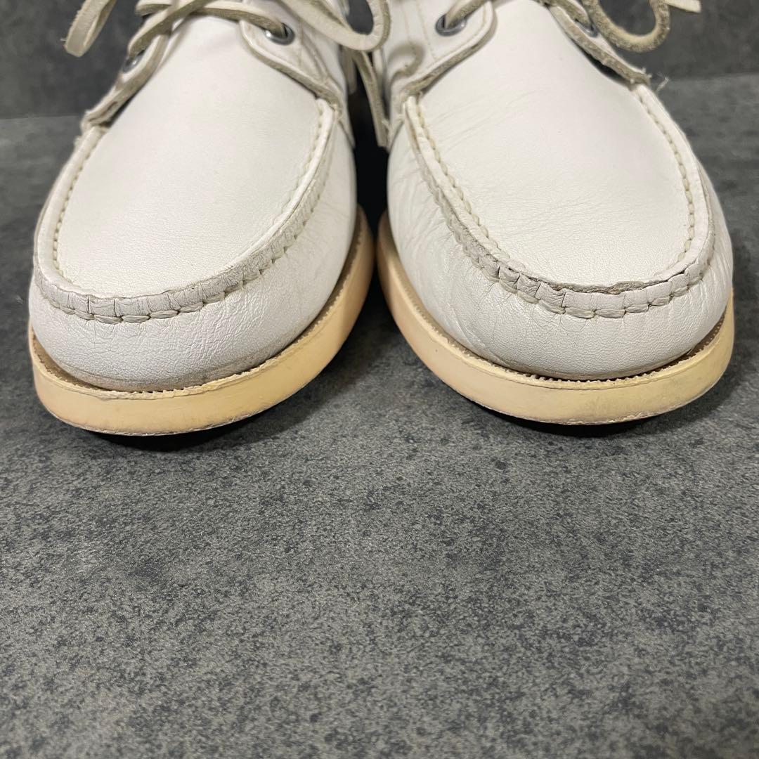 【美品】パラブーツ バース BARTHモカシン デッキシューズ 白 レザー 7
