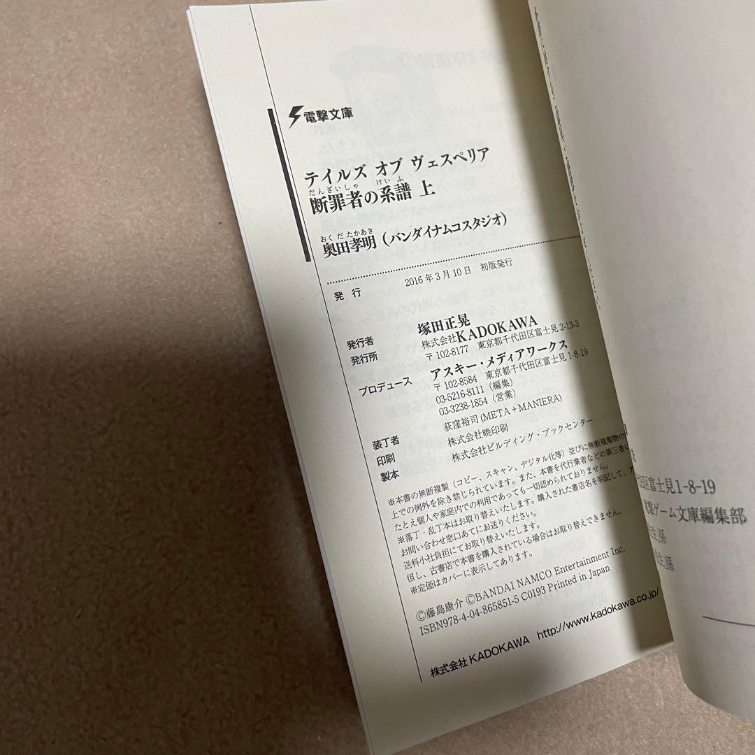 テイルズオブヴェスペリア 断罪者の系譜 上巻 下巻