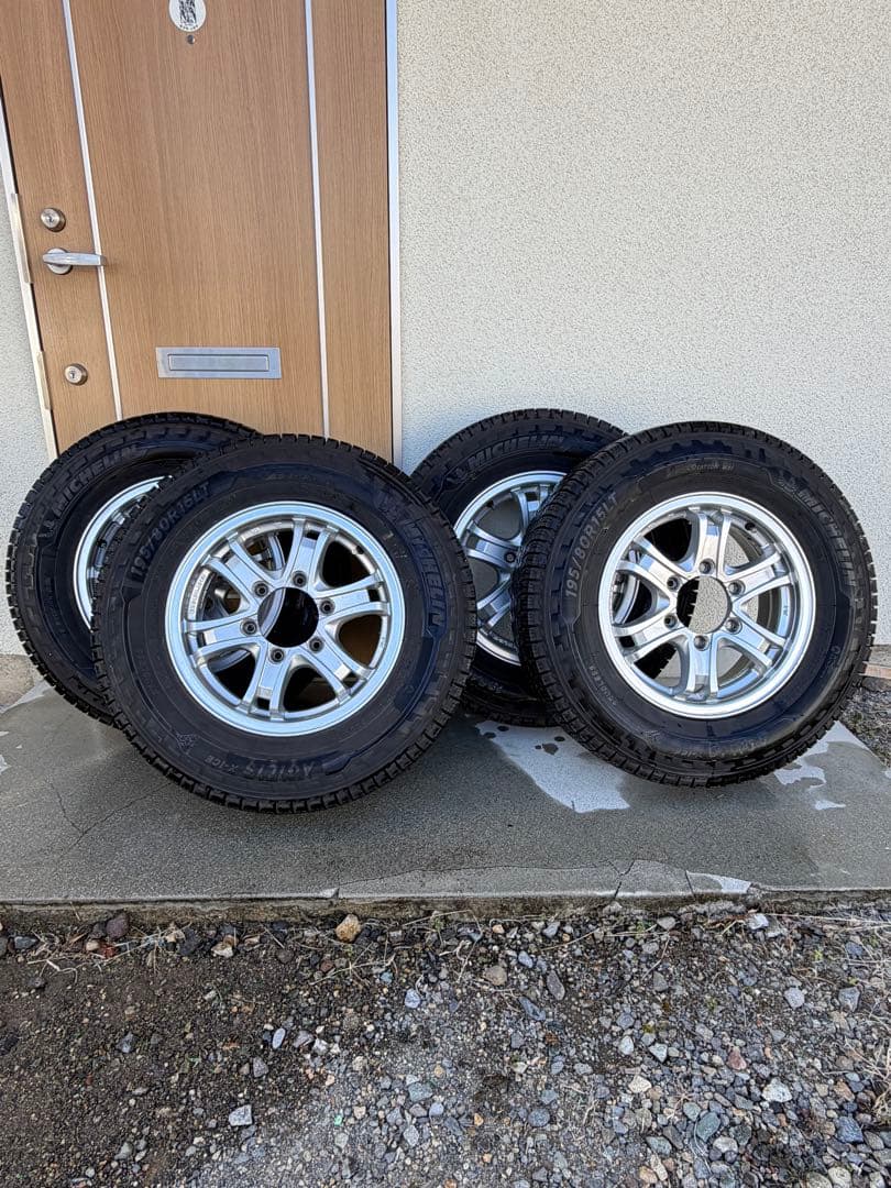 ②バリ溝 ホイール付 195/80/R15LT ミシュラン アジリス X-ICE