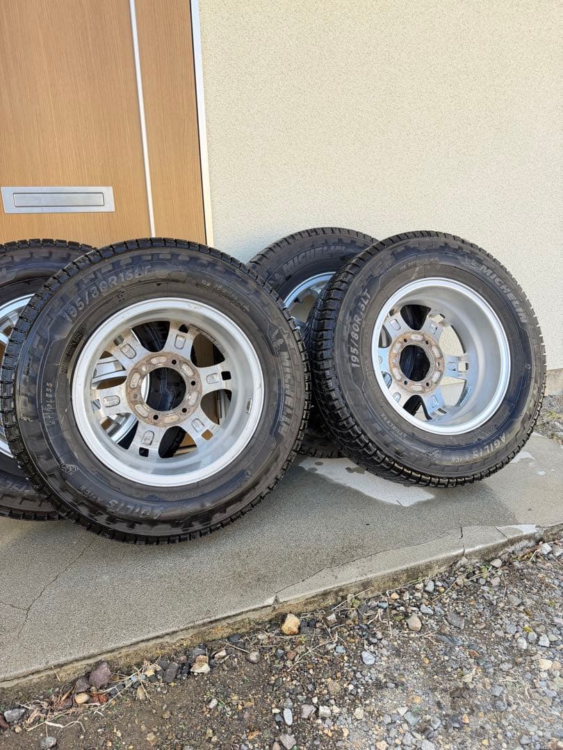 ②バリ溝 ホイール付 195/80/R15LT ミシュラン アジリス X-ICE