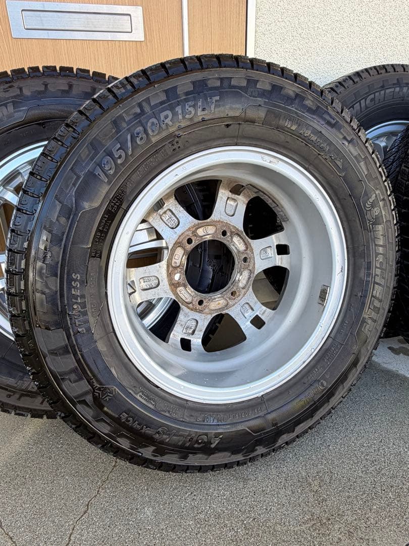 ②バリ溝 ホイール付 195/80/R15LT ミシュラン アジリス X-ICE
