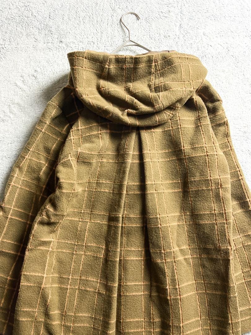 【Sally Scott】サリースコット ウール混 チェック柄 フーデットコート