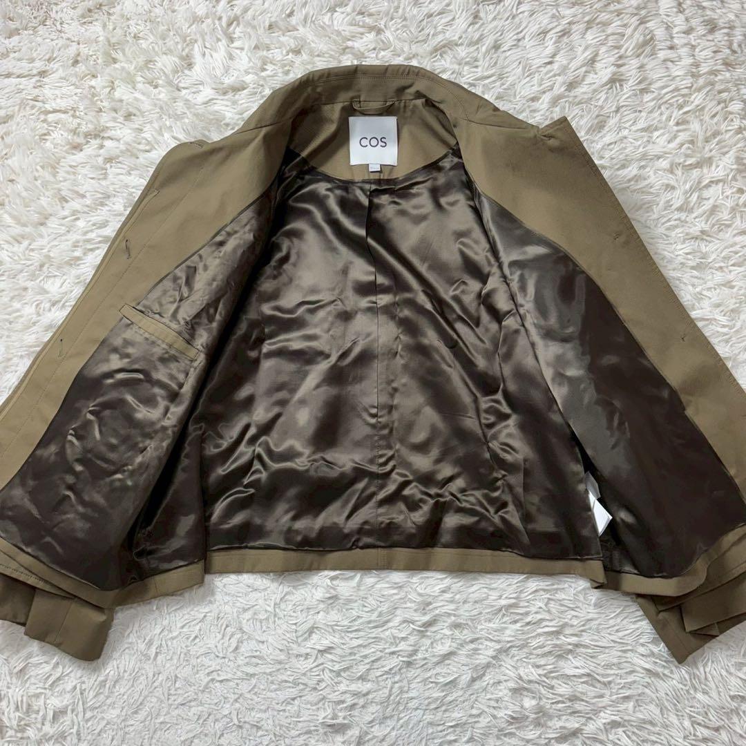 【極美品】COS ショートツイルトレンチコート カーキ Lサイズ