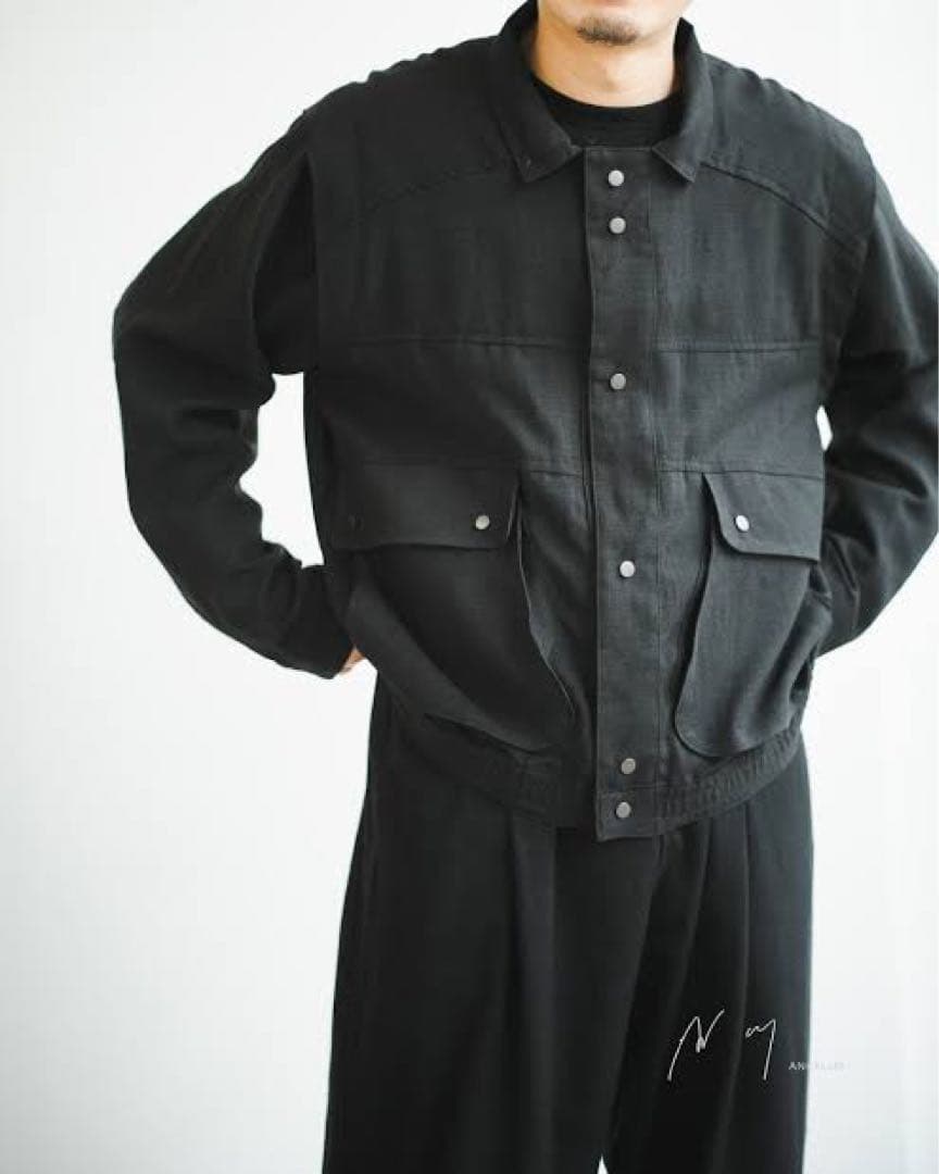ジャケット・アウター Ancellm 25ss Melange Snap Blouson Black