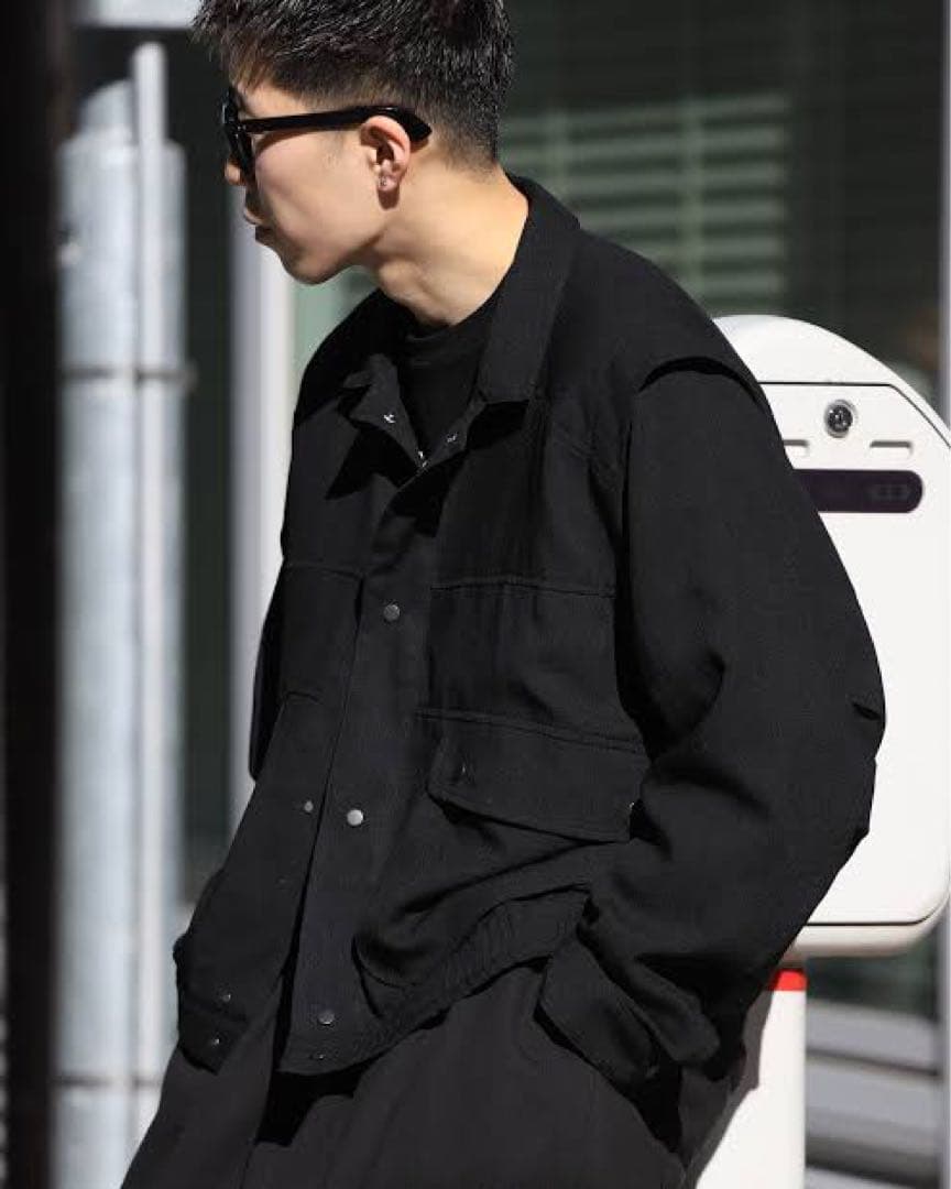 ジャケット・アウター Ancellm 25ss Melange Snap Blouson Black