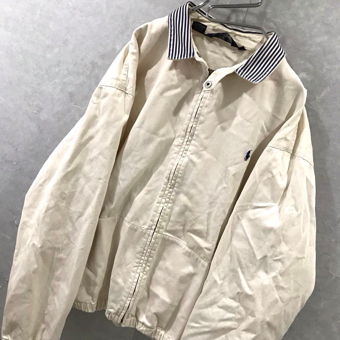 90ｓ ＵＳＡ製 ポロラルフローレン スウィングトップ ヴィンテージ 白 ＸＬ