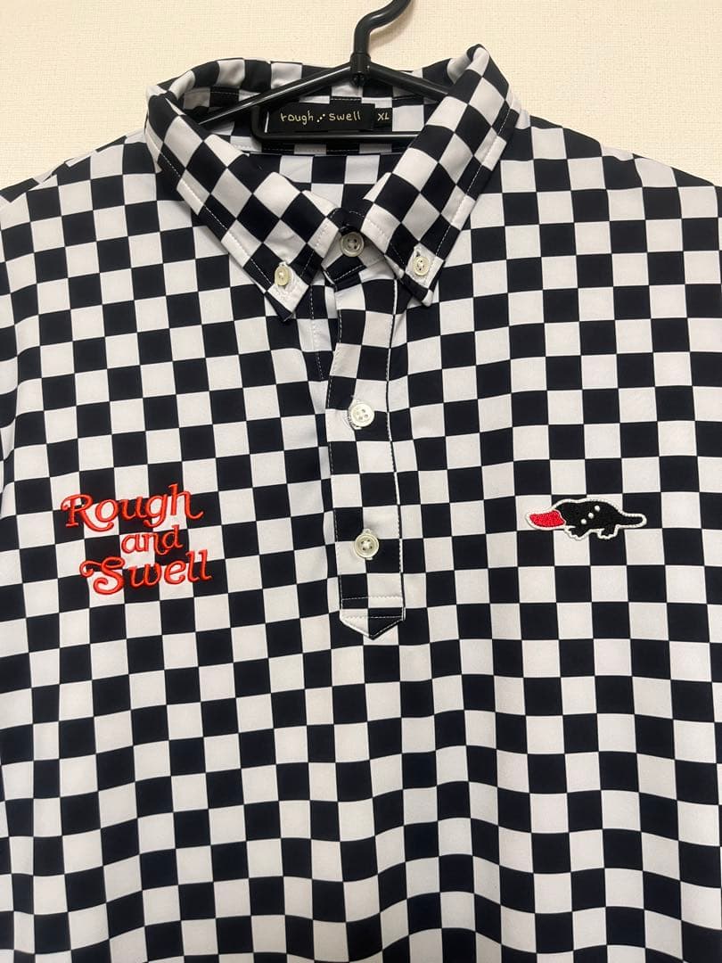 Rough and Swell チェッカーポロシャツ　ポロシャツ　ゴルフ　XL