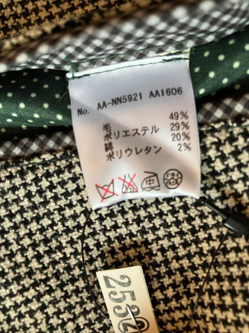 BARNEYS バーニーズ イタリア製 春夏ウールジャケット 美品 千鳥格子